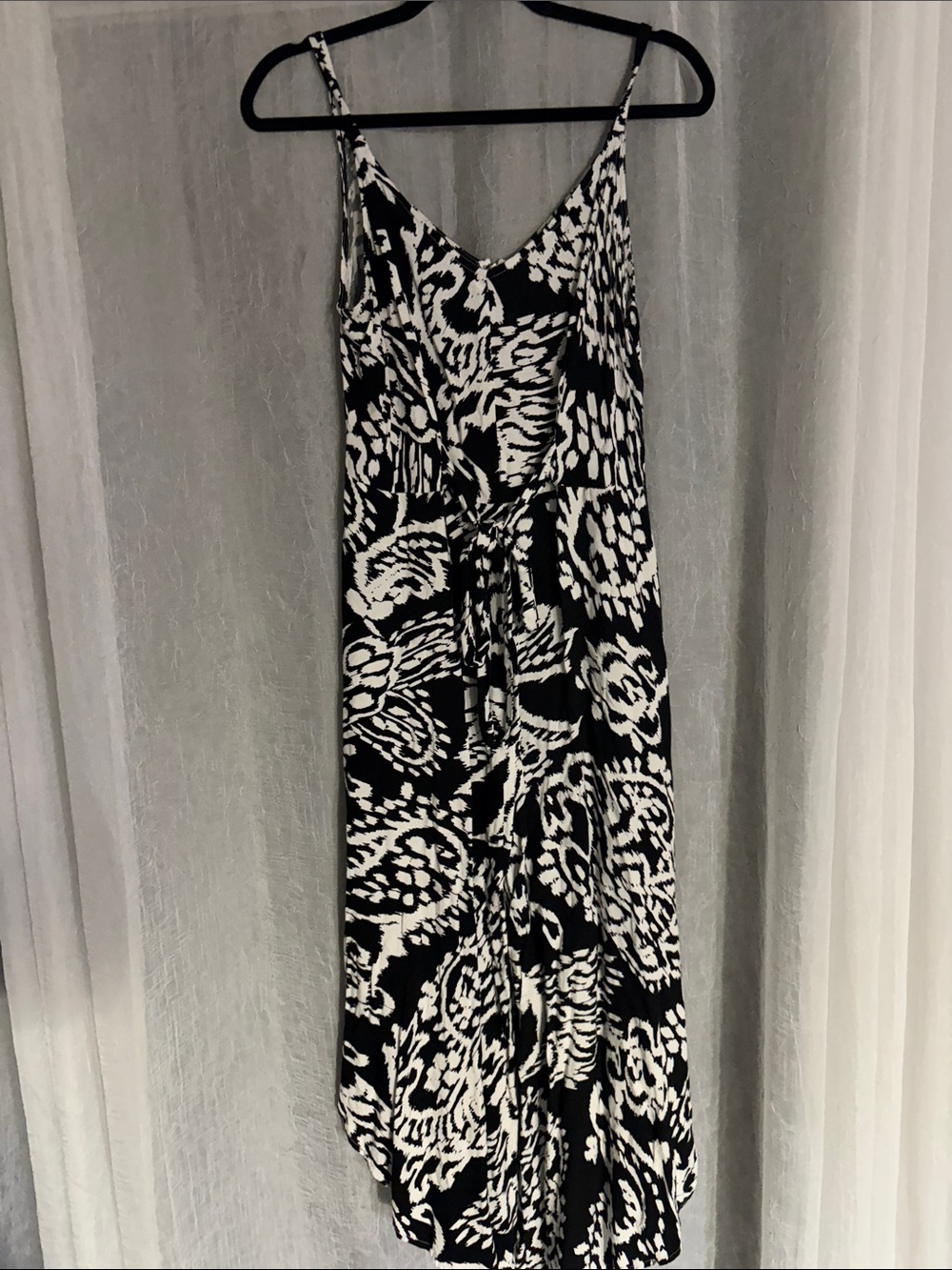 Black & White Printed Maxi Slip Dress